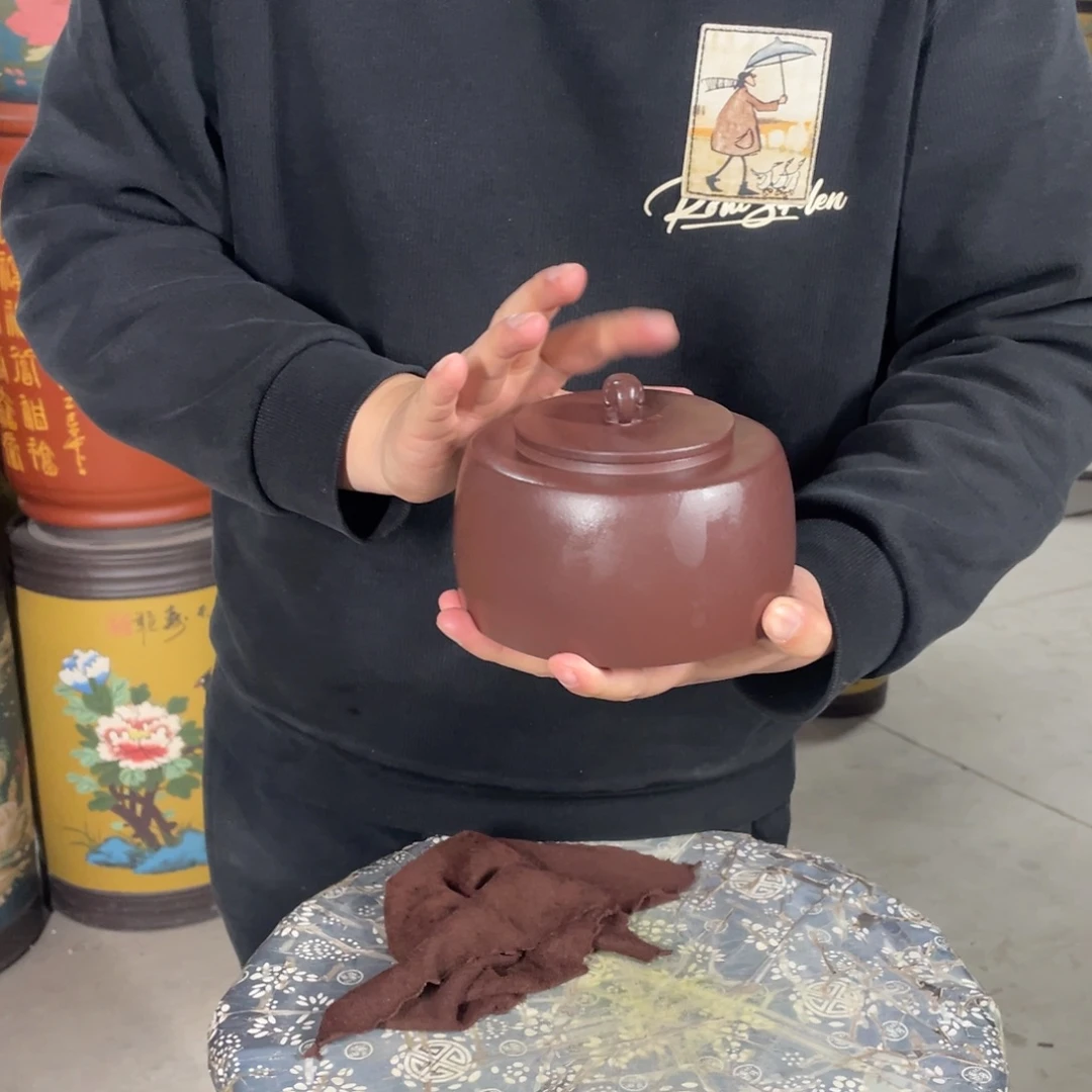 宜兴原矿紫砂茶罐