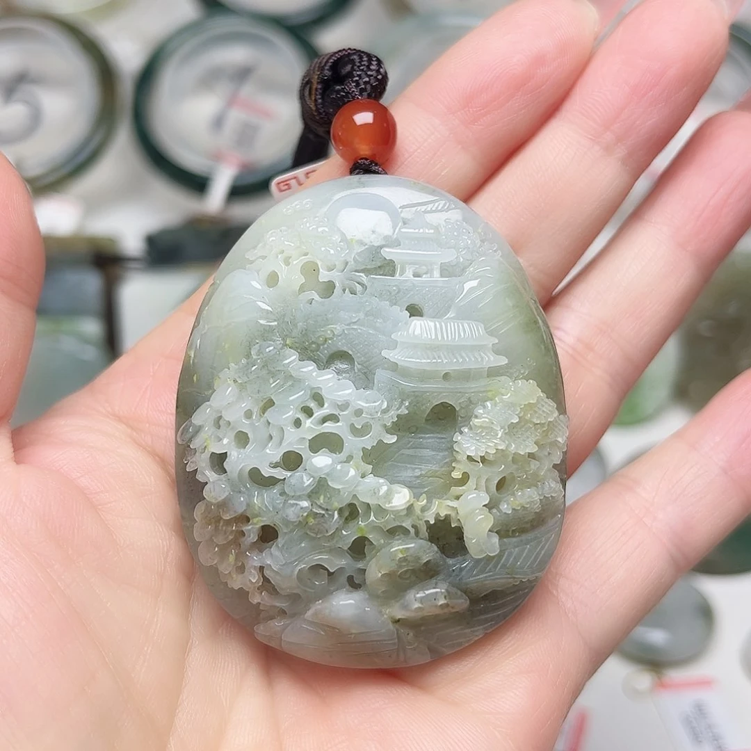 独山玉未镶嵌手把件