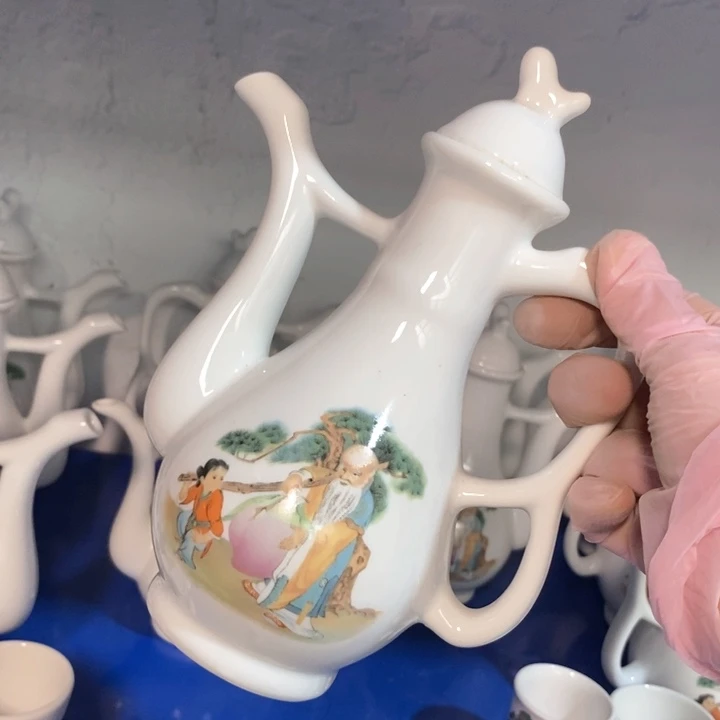 瓷片一厂寿星酒壶约400ml