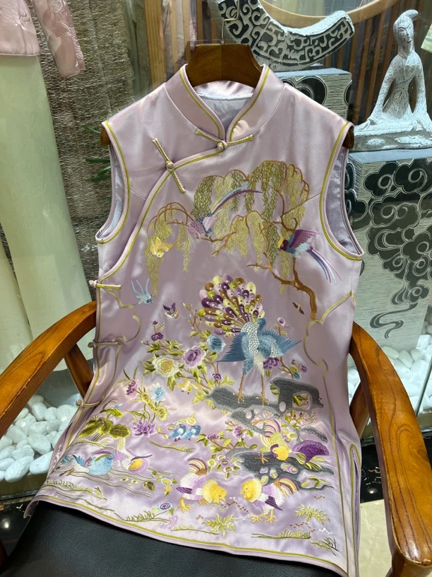 新中式改良旗袍连衣裙女高端精致气质国风盘扣背心裙