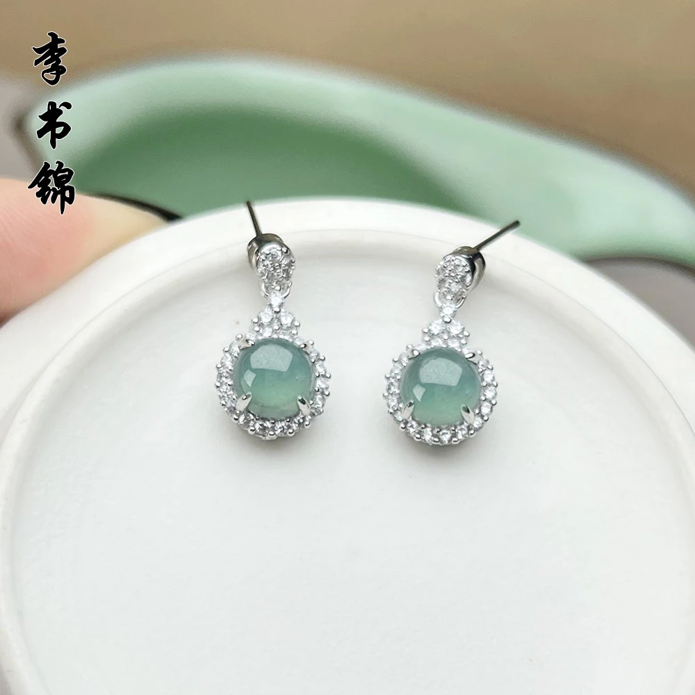 李书锦翡翠蓝水圆珠耳坠 BT A330 203 349 【拍一发一】 多样性发货