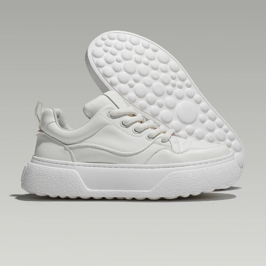 【德赛】夏季增高耐磨透气复古新品男鞋真皮休闲男鞋厚底百搭小白鞋