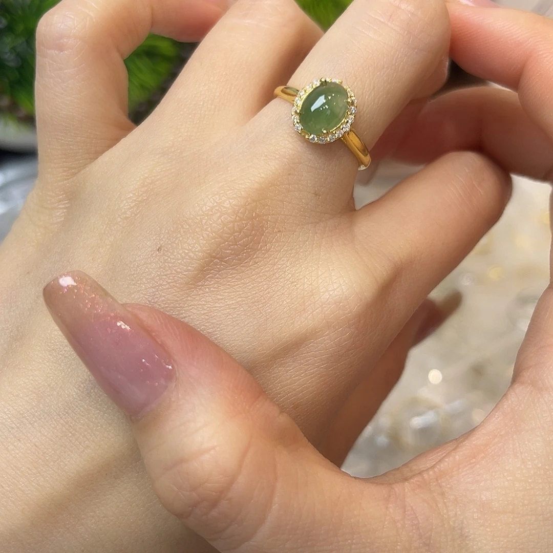 翡翠银S925镶嵌戒指