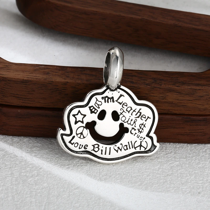 吊坠925银 云朵笑脸吊坠 百搭项链流行挂坠