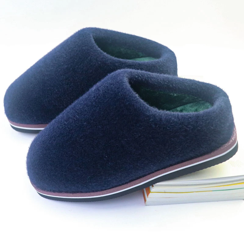 光泽绒冬季保暖纯手工棉拖鞋男女年青成品平跟鞋包跟拖鞋成品1