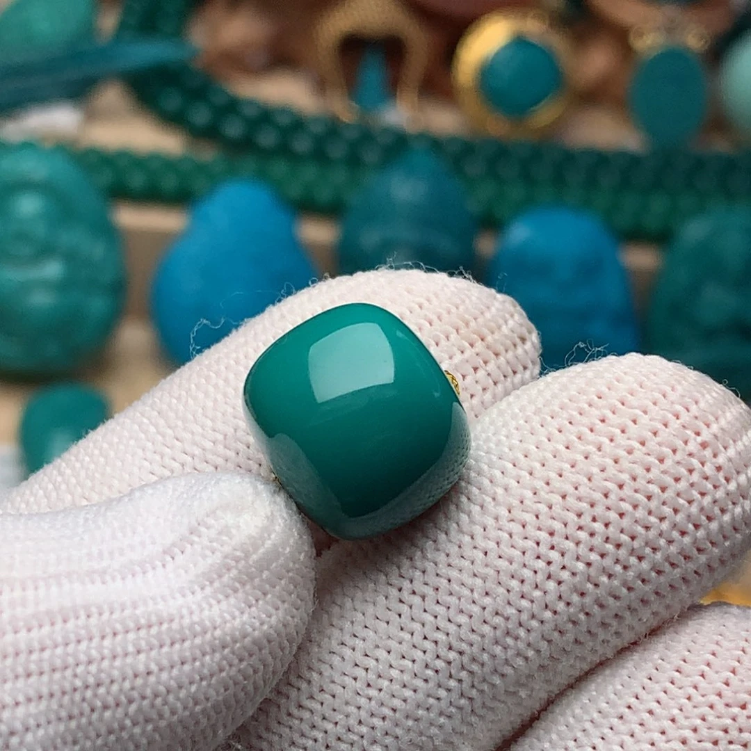 未镶嵌绿松石珠宝奇石14mm