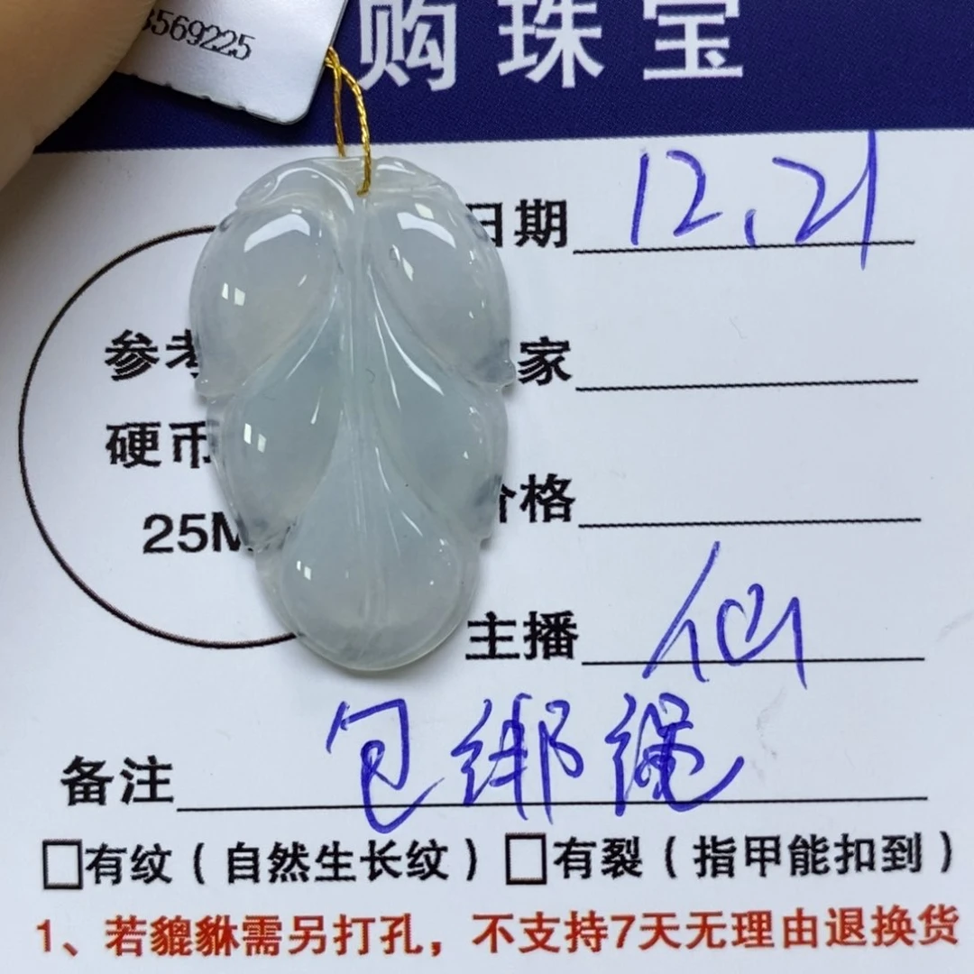 颈饰未镶嵌翡翠叶子