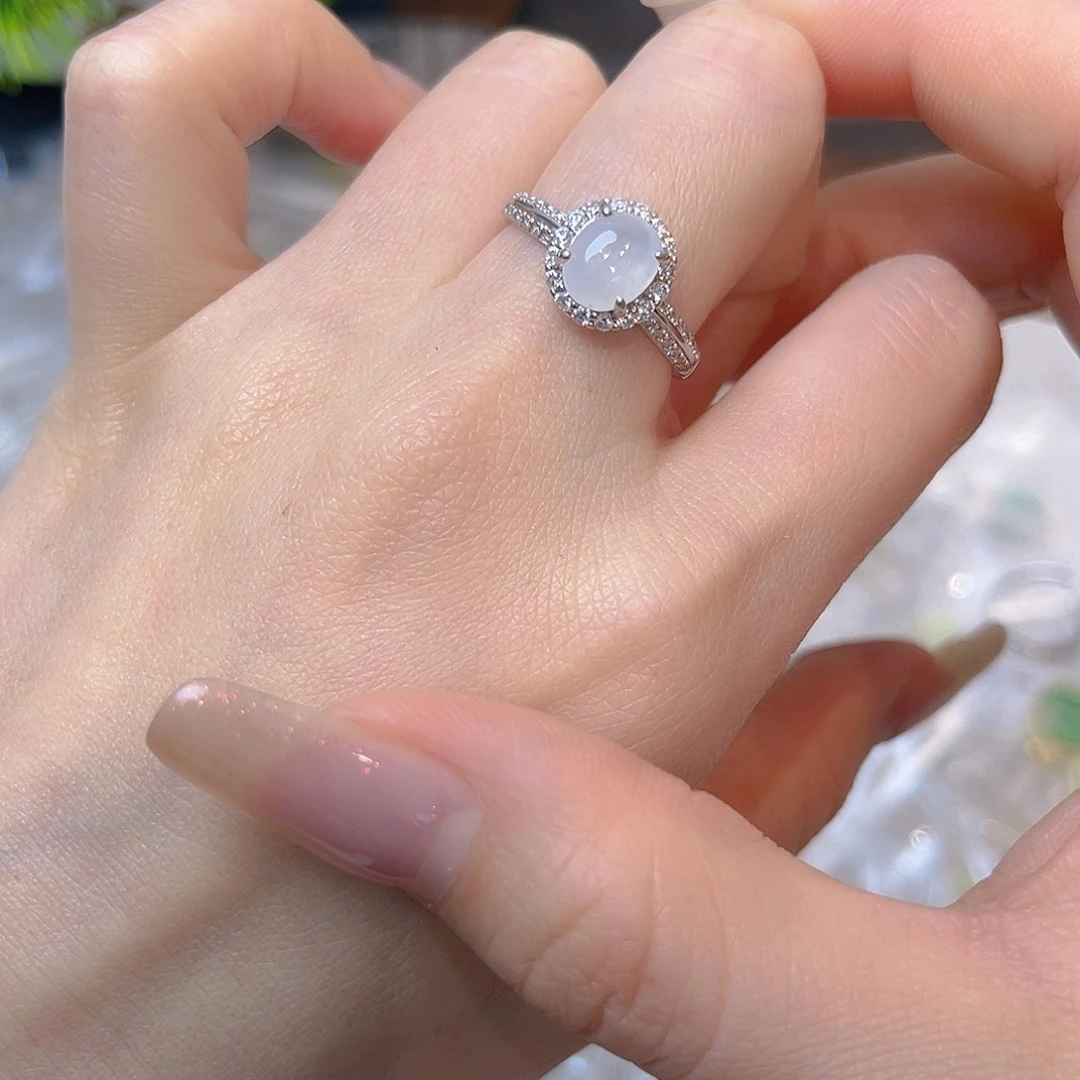 翡翠银S925镶嵌戒指