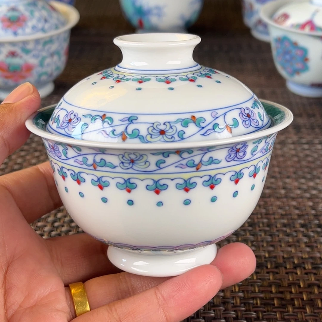 瓷片景德镇陶瓷盖碗碗