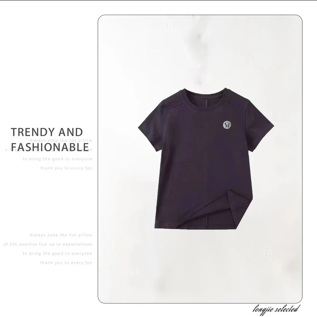 夏季短款圆领T恤简约百搭舒适时尚修身打底女款上衣