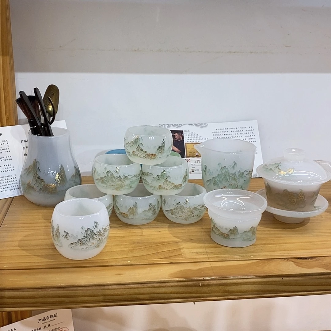 手工艺品琉璃千里江山套装 不带礼盒 6君子 主人1
