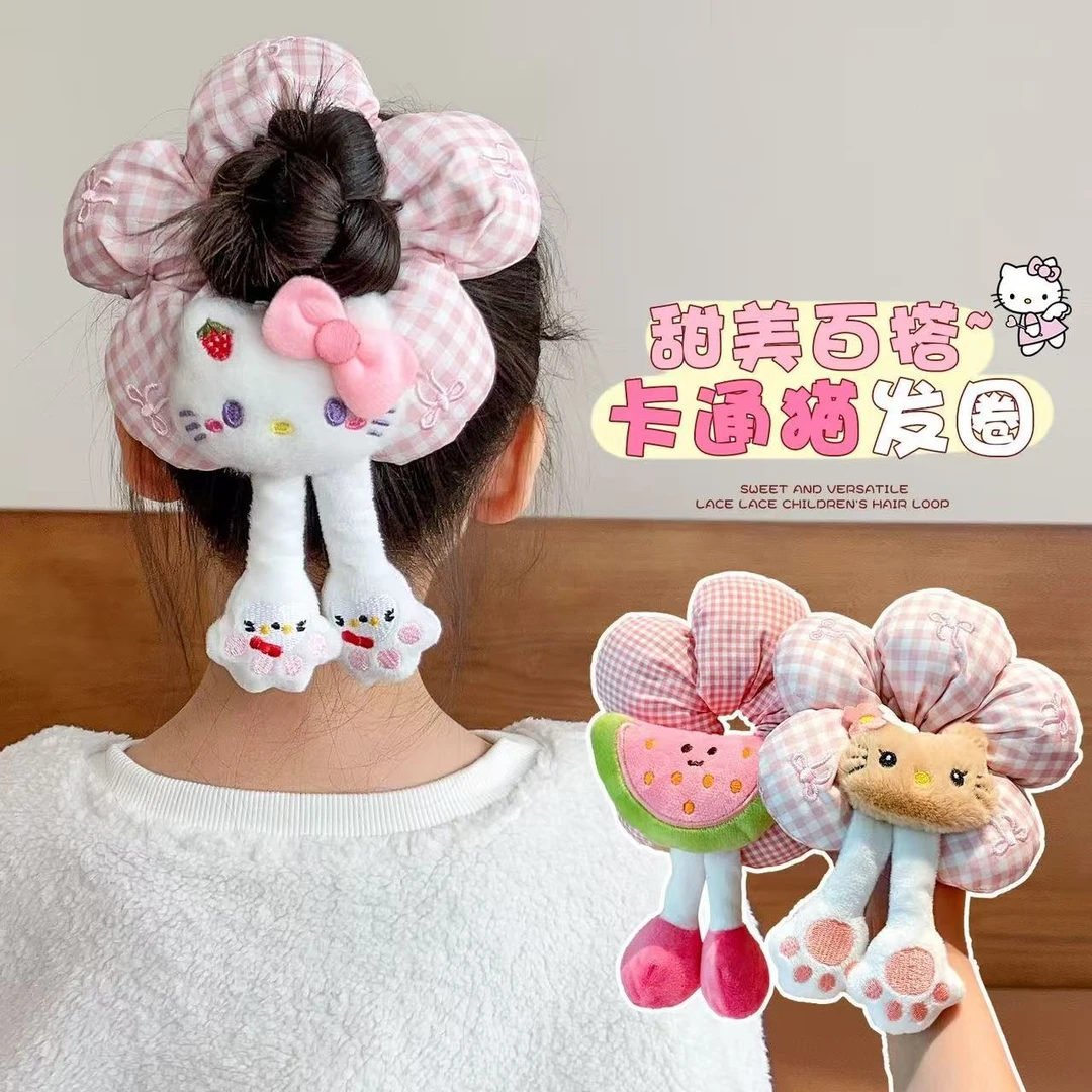 2025可爱屁屁三丽鸥大肠卡通发圈发绳花朵高级头发丸子头绳