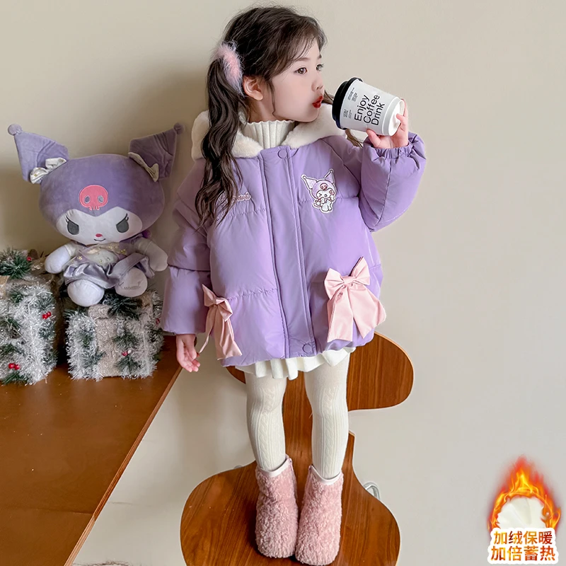 女童卡通棉服外套秋冬季新款儿童洋气加绒加厚保暖棉衣棉袄童装潮