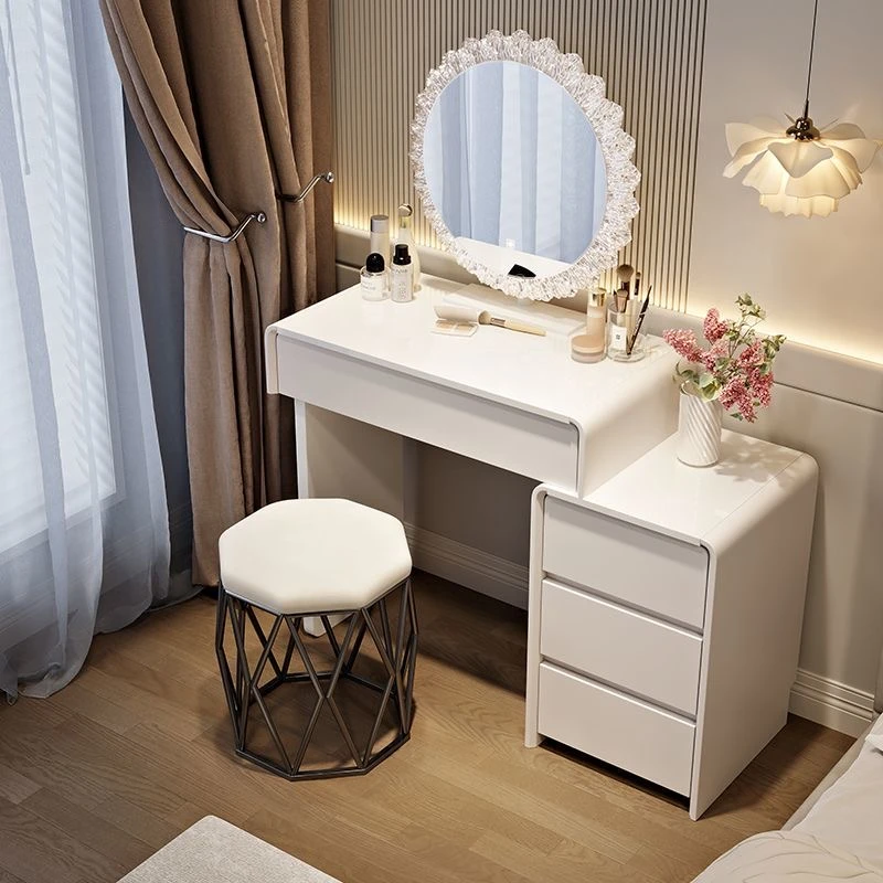 梳妆台桌子卧室主卧新款奶油风主卧斗柜一体家用实木化妆桌