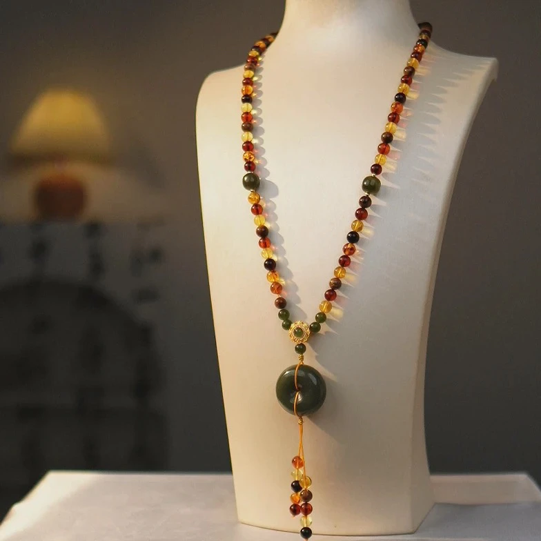 【天然珠宝】6+多宝108设计款气质时尚长款多层民族风珠珠长链