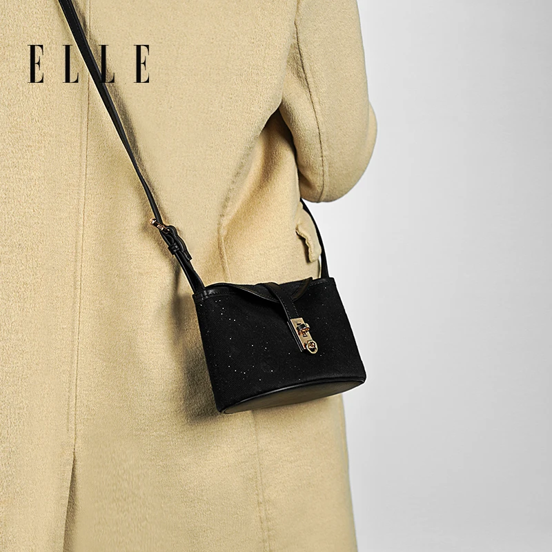 ELLE25春夏新款时尚复古设计师老花单肩手拎包46393