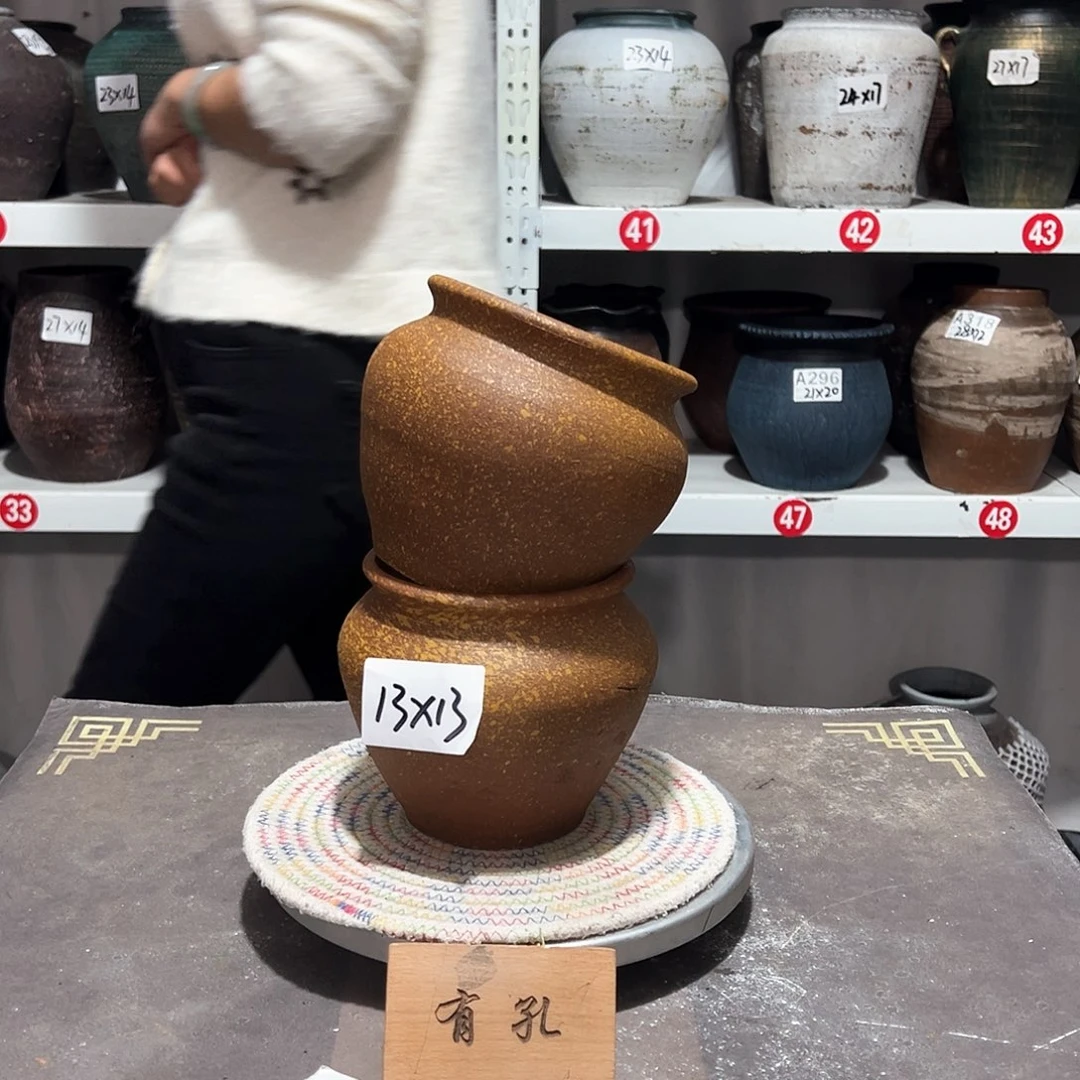 红陶18黄一对带孔发货