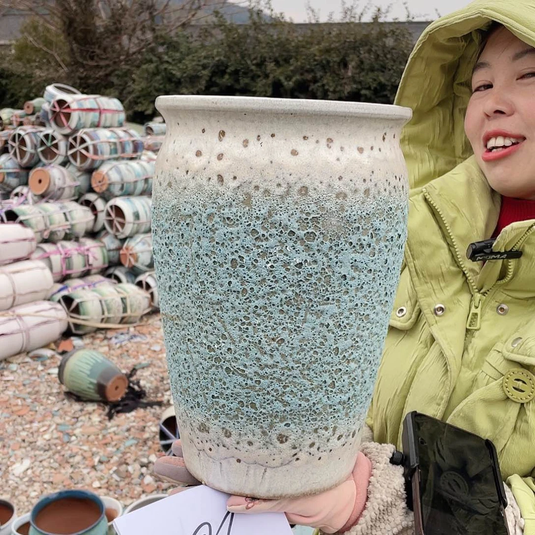 红陶王嫂花盆0211-徐蓝泡