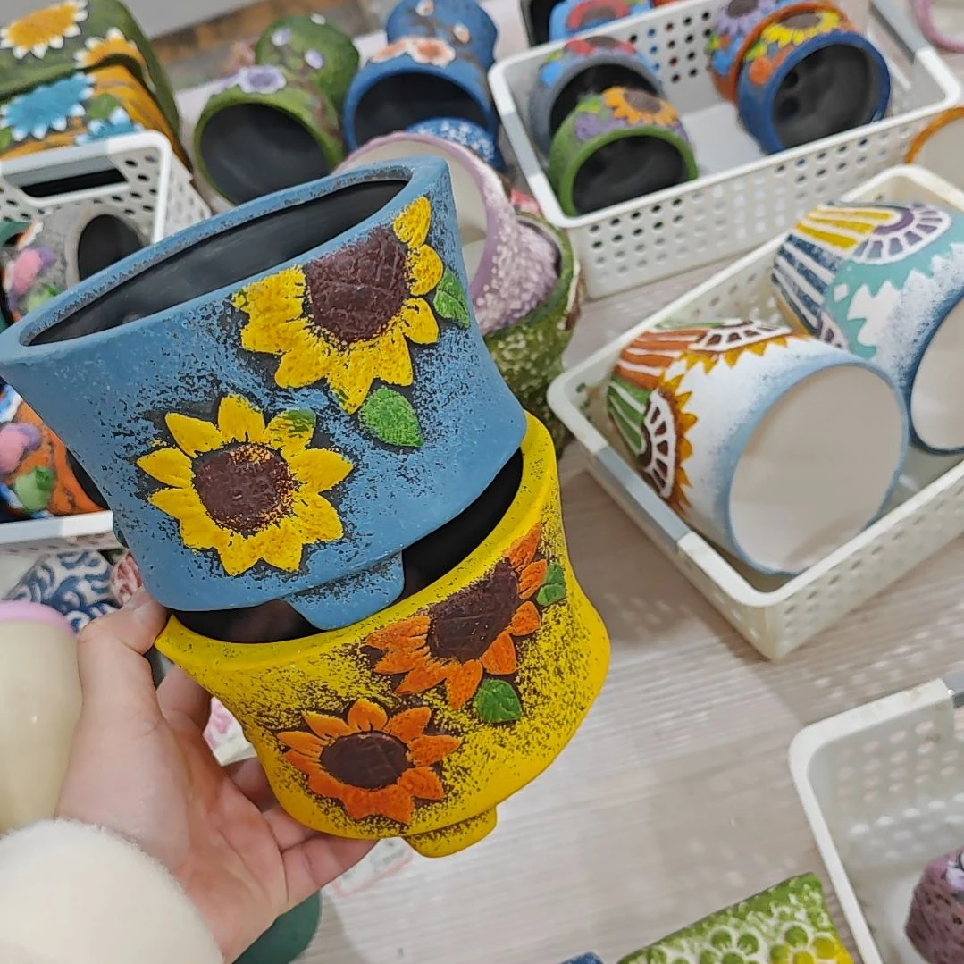 陶吸水透气的白陶花盆凑满12发货