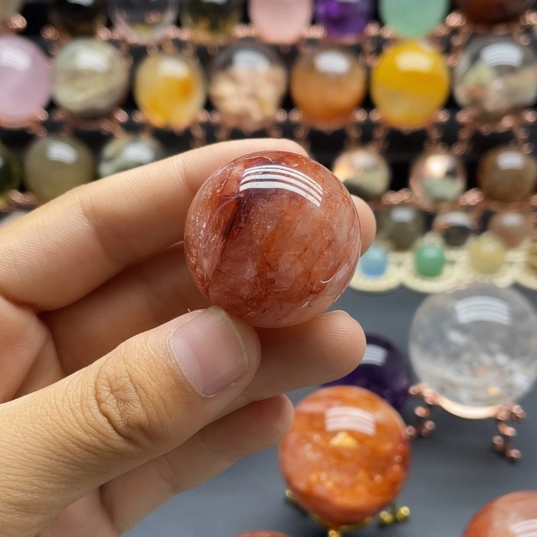 水晶珠宝半成品未镶嵌天然红椒花31.8