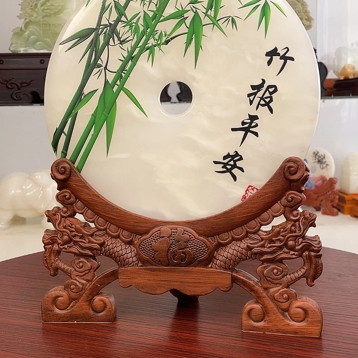 玉天然玉石平安扣摆件