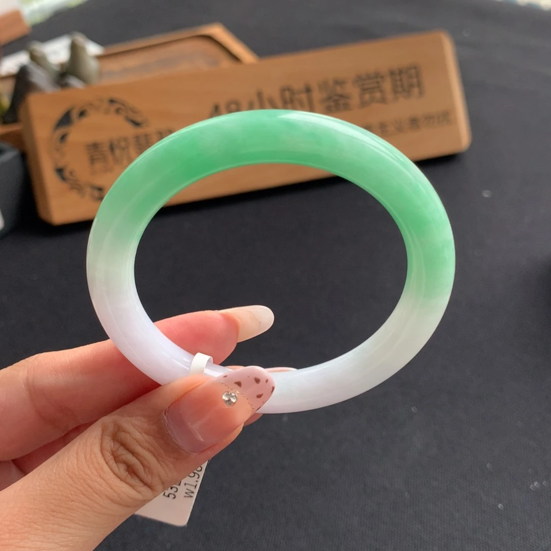翡翠未镶嵌手镯53圆条