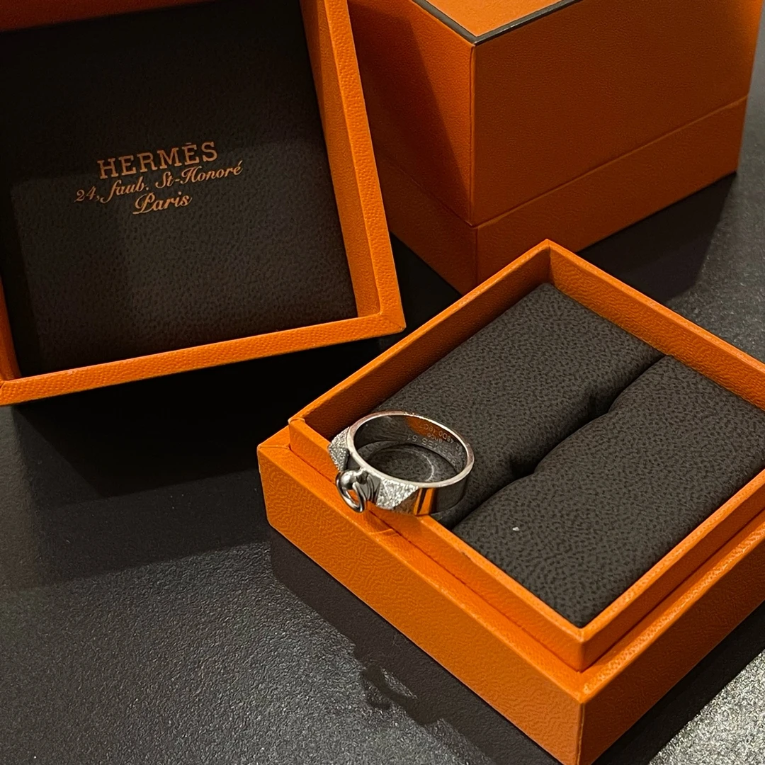 99新 Hermes/爱马仕  15A 爱马仕Hermes CDC钻石戒指 51码 白金