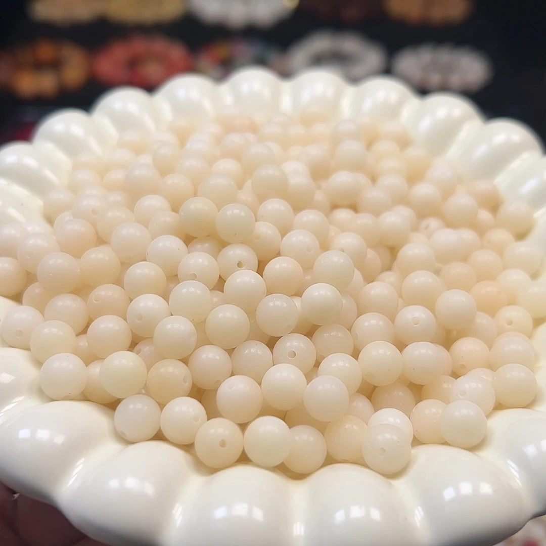 菩提根/象牙果手串卡8奶白圆200颗