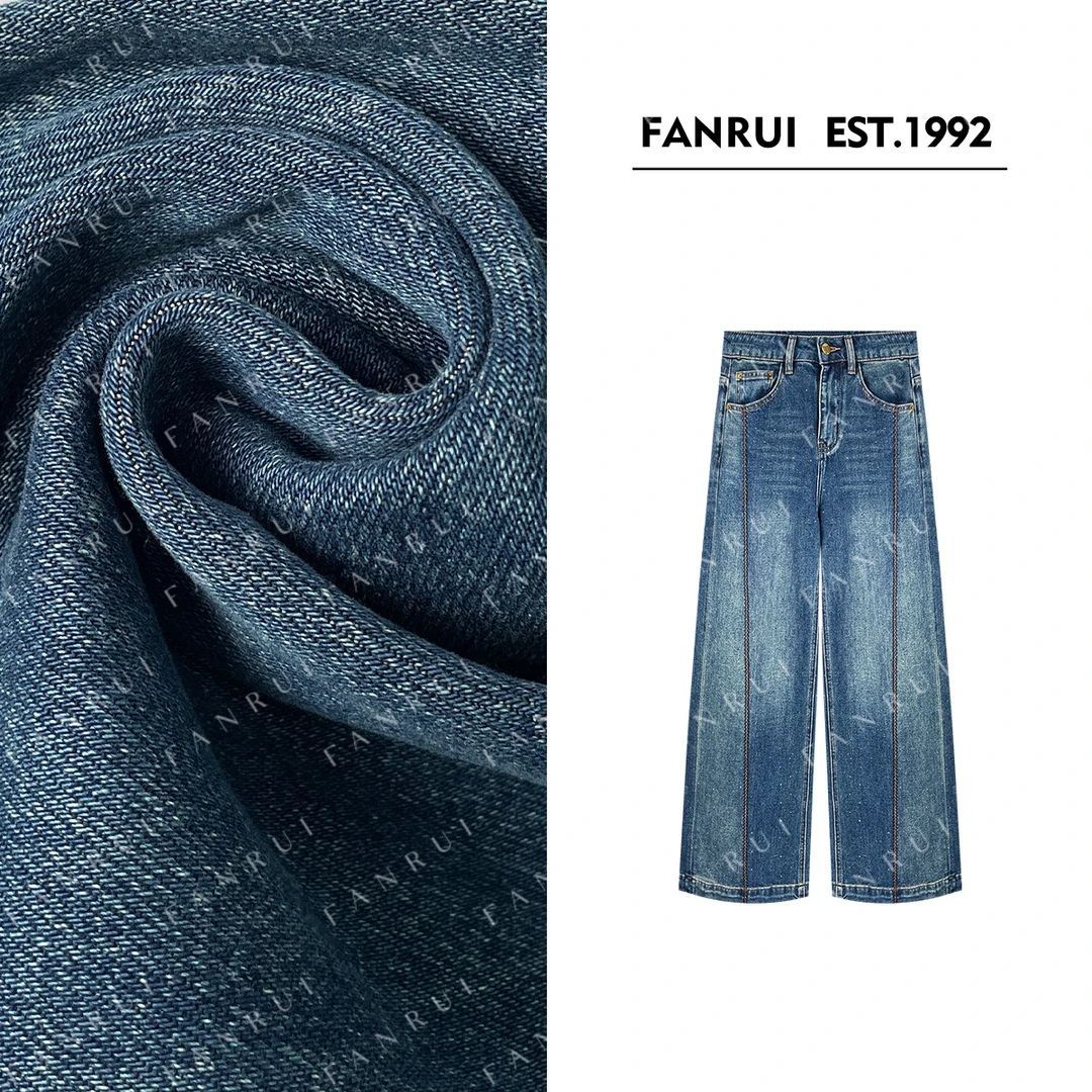 抖音双11泛芮「贝贝biuu」复古高级感细闪绣花显瘦直筒牛仔裤B17768