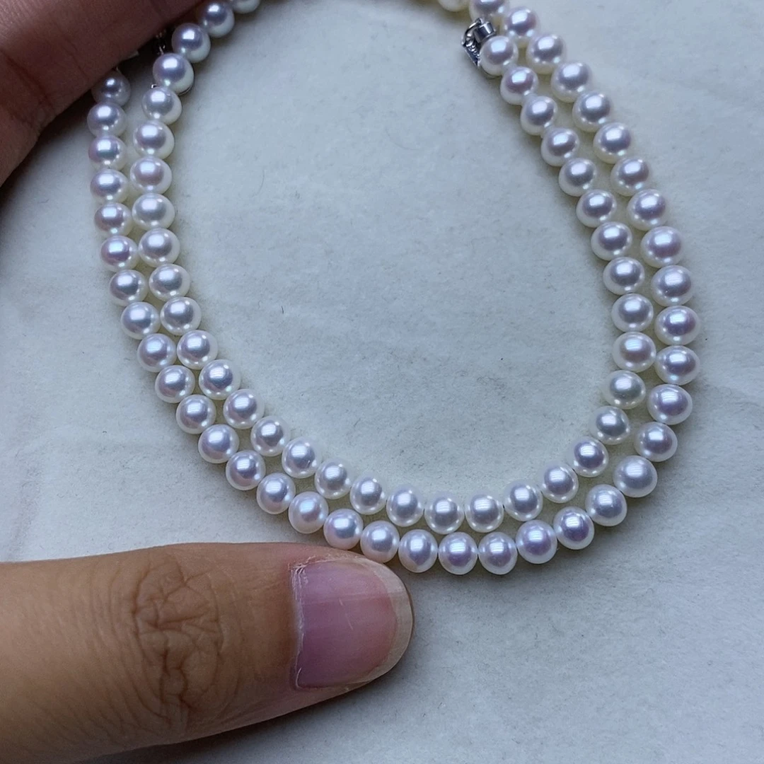 M***M银S925镶嵌淡水珍珠颈饰