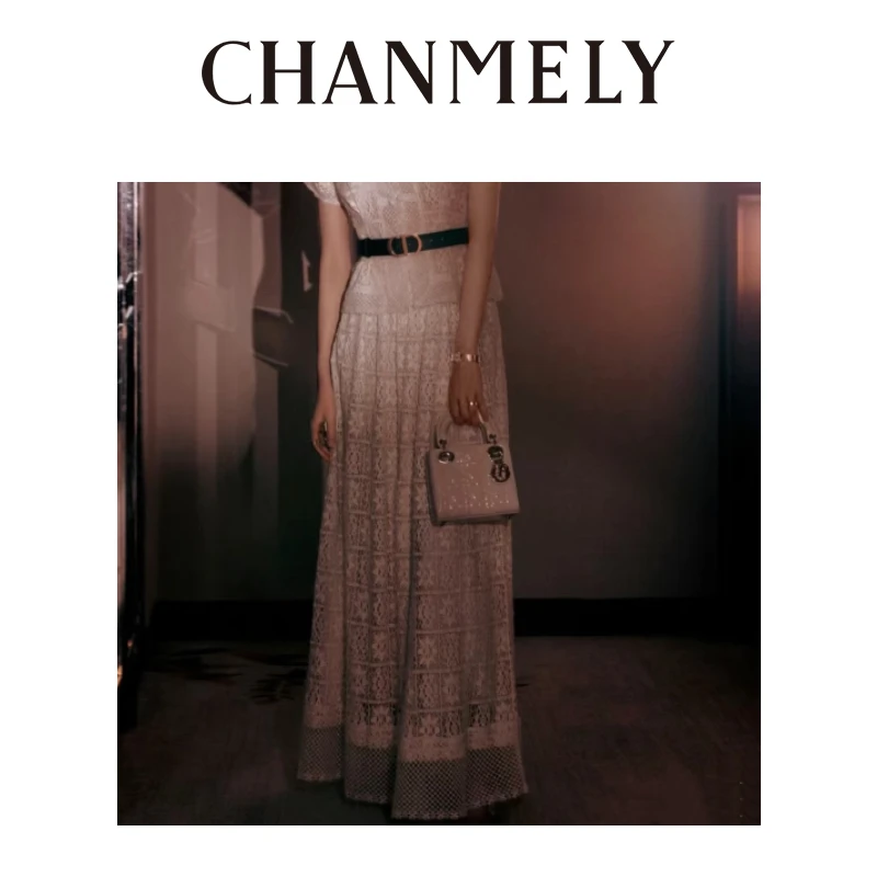 【CHANMITY】24/FW重工蝴蝶温柔蕾丝半身裙024283