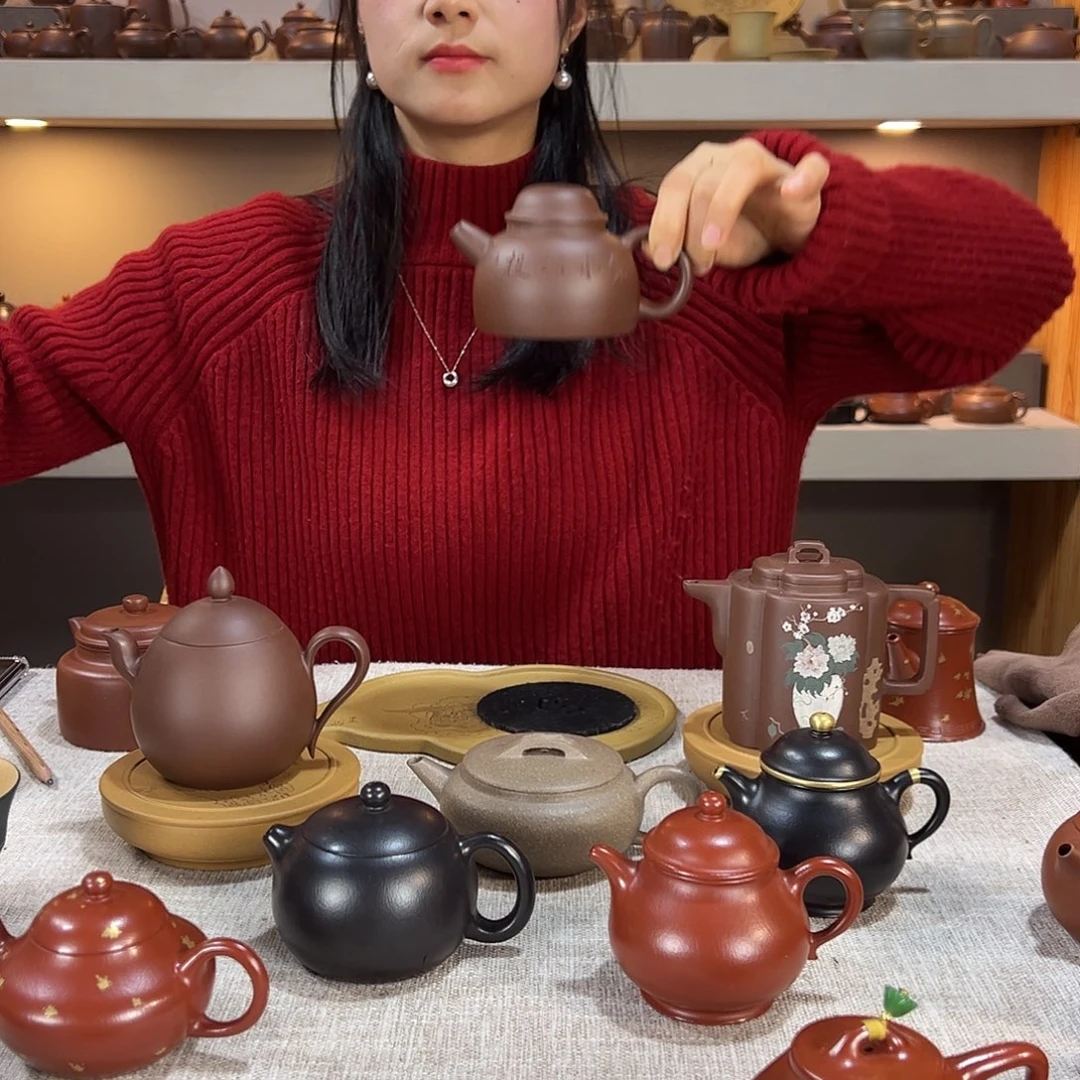 紫砂茶壶雪紫泥 笠帽 190cc