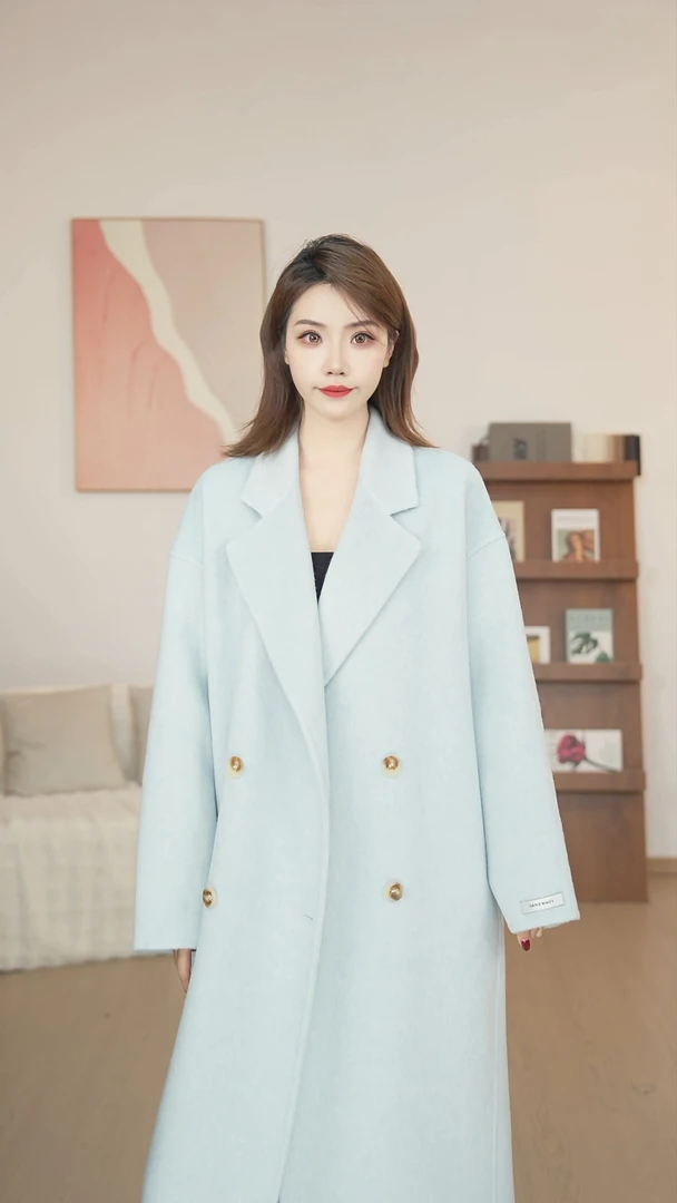 【Vv推荐】-双面呢外套羊毛呢大衣