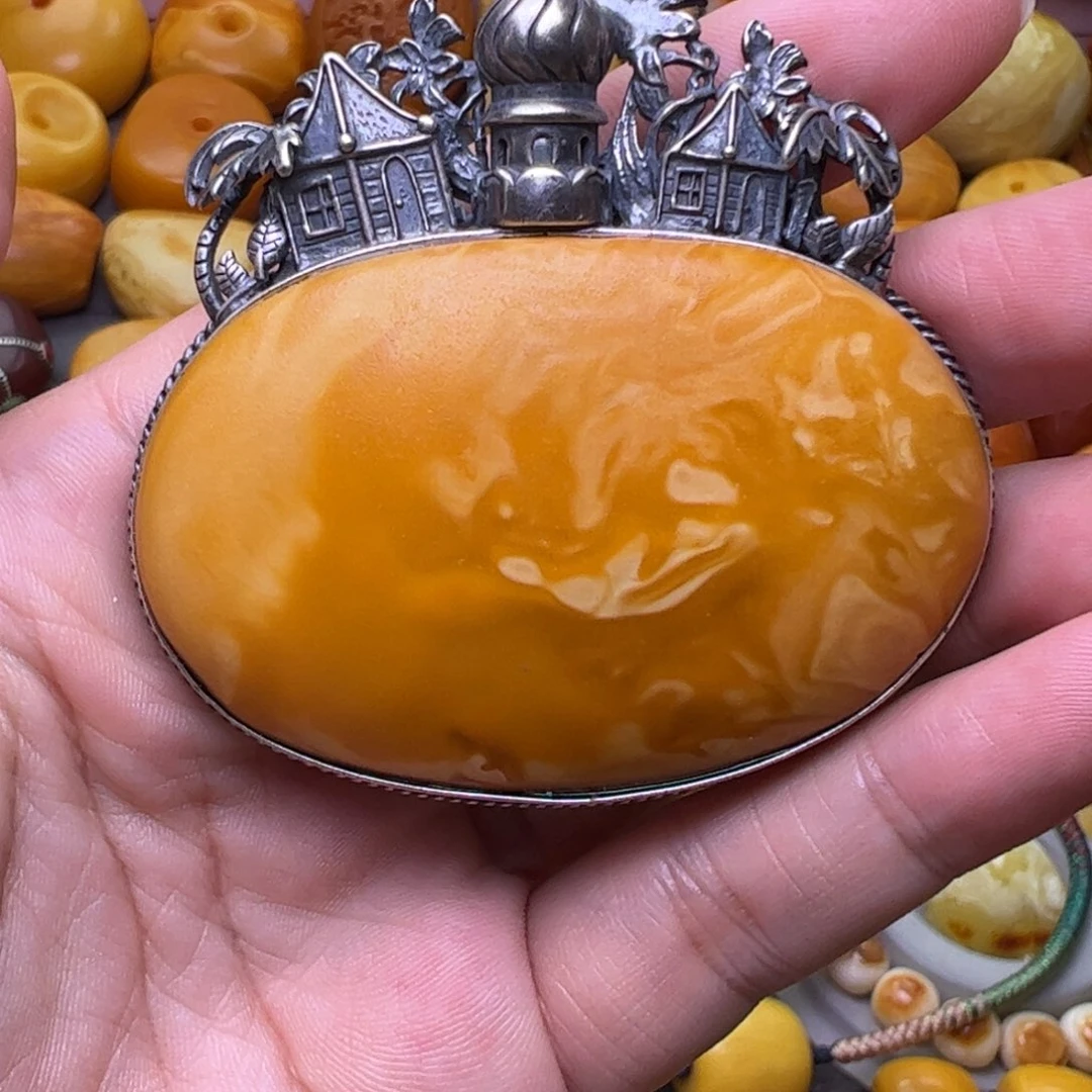 蜜蜡银S925镶嵌珠宝奇石