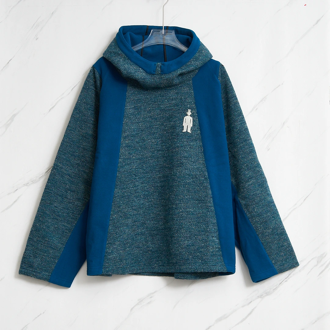 全新未使用/Pronounce男士金属饰品拼接连帽卫衣/POBU00030