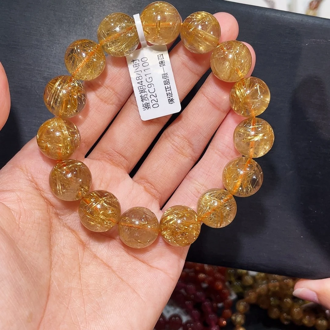 发晶未镶嵌手串发晶14mm