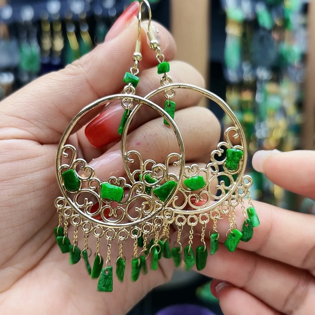 翡翠未镶嵌耳饰耳坠