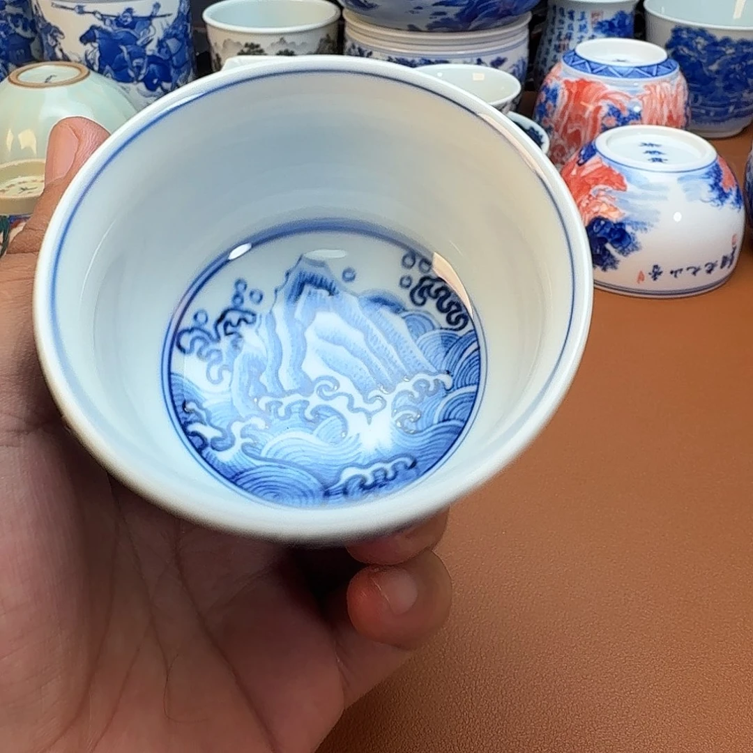 马***川杯子景德镇全手工手绘陶瓷