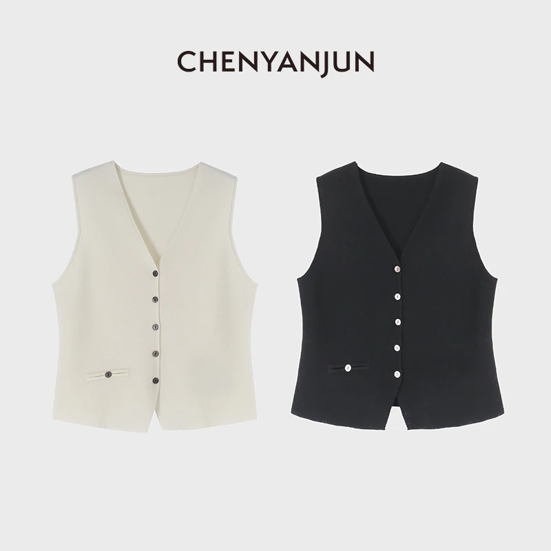 陈妍君【48支新奥纱线加密V领 马甲背心】CYJ-JJ13-3097
