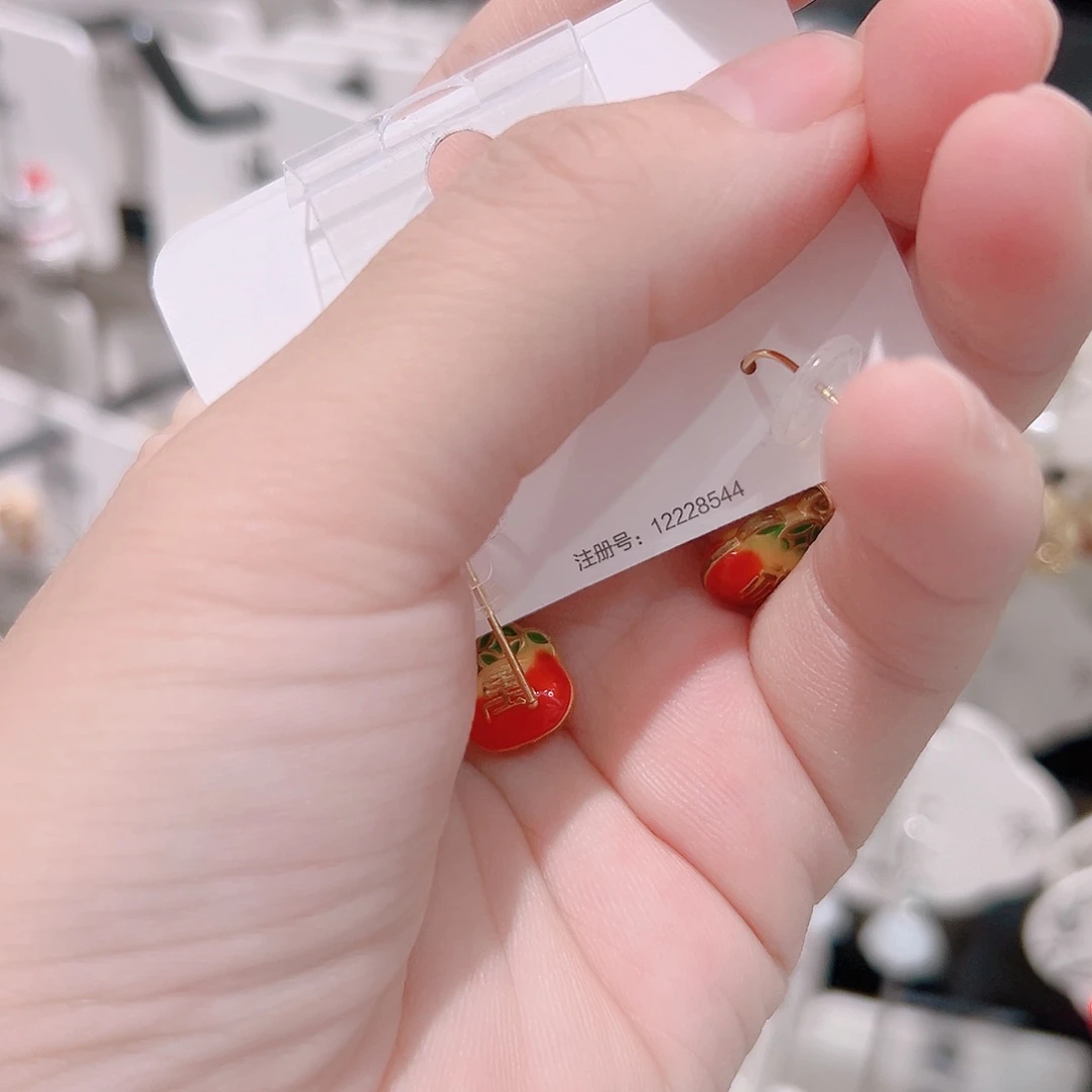 锆石纯铜合金耳环