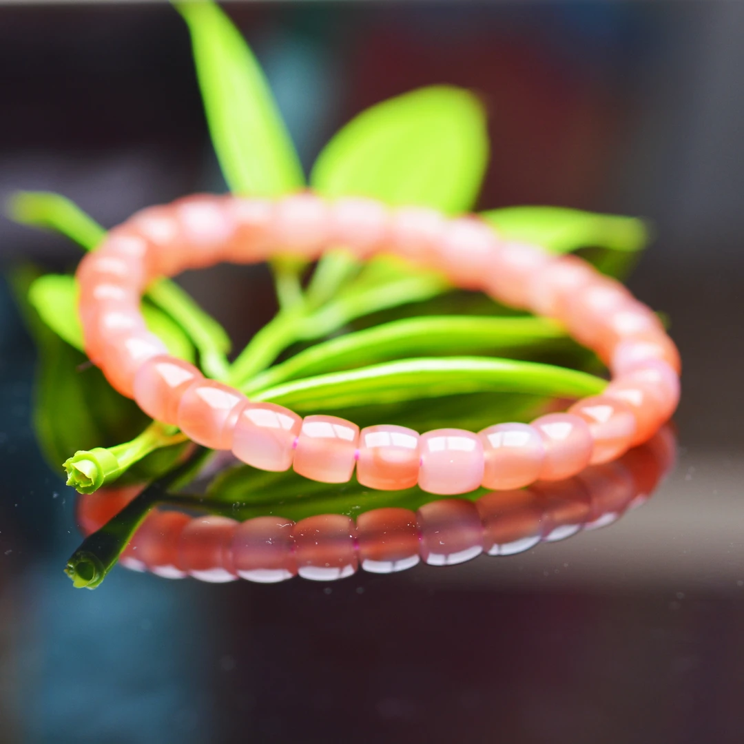 精品玛瑙粉糯直切手串玛瑙珠子