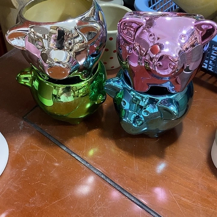 摆件陶盆有孔 微瑕介意勿拍