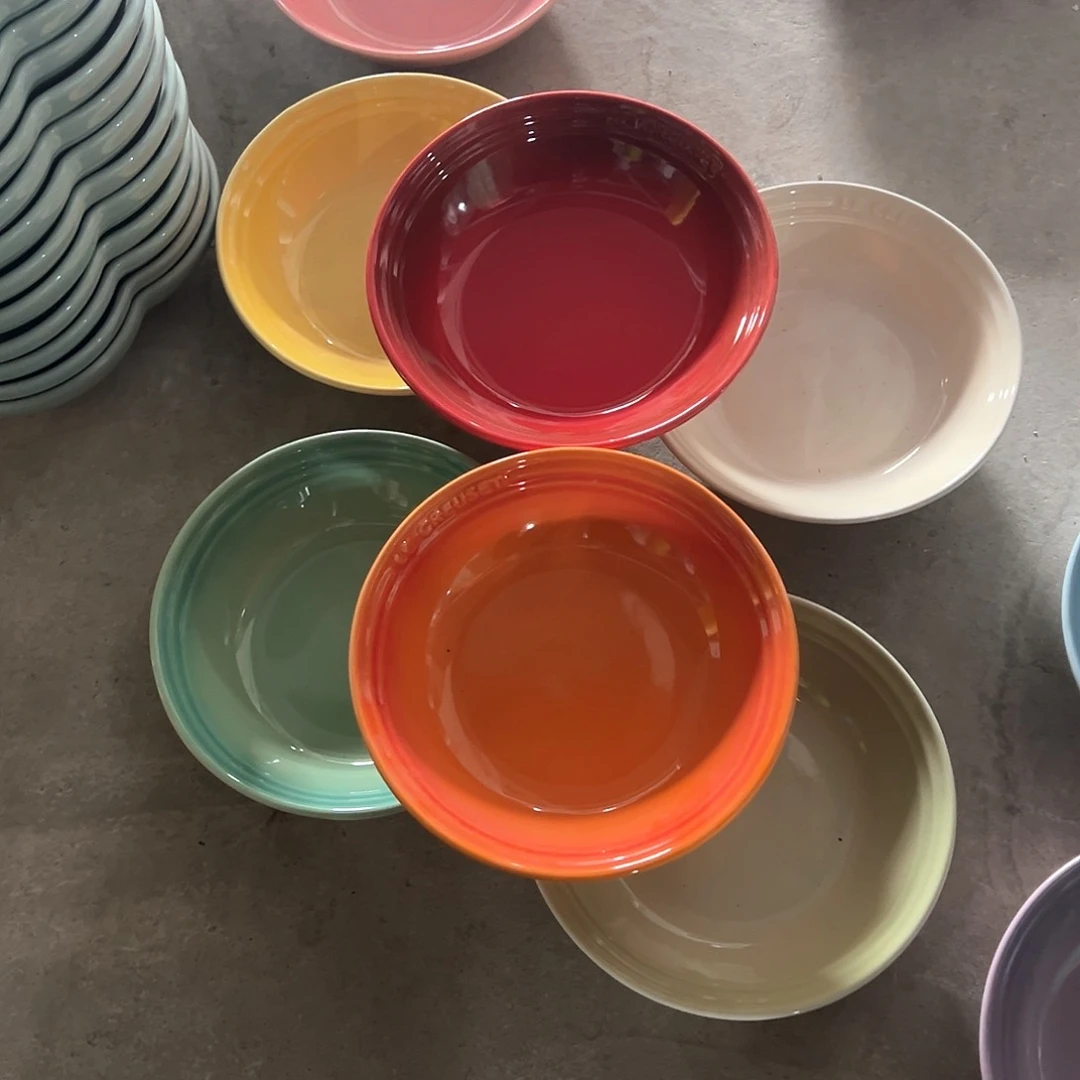 陶瓷 燕麦碗 橙色 红色色色