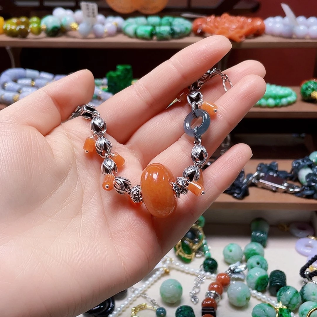 猫***‍翡翠未镶嵌手链饰品