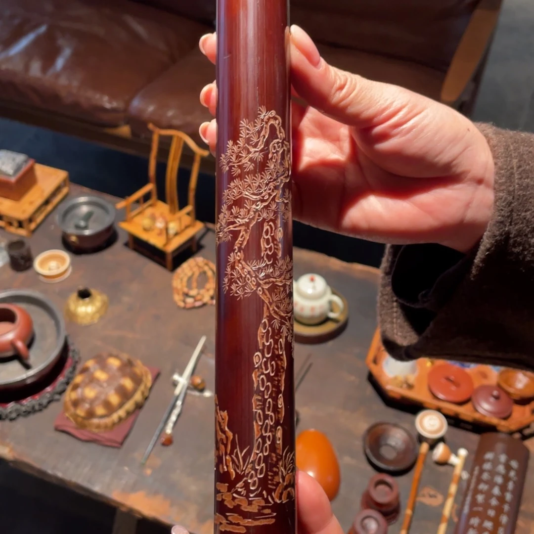 紫砂茶道老煤竹香筒