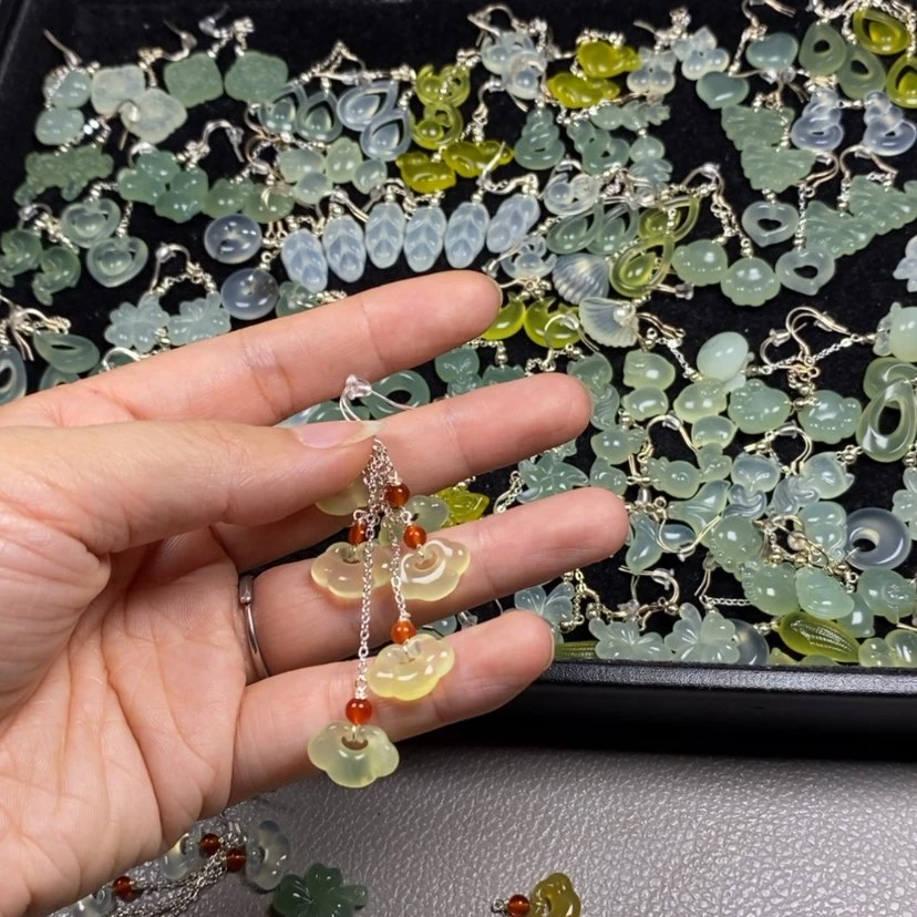 【闪购商品】未镶嵌蛇纹石玉挂件耳饰耳环项链