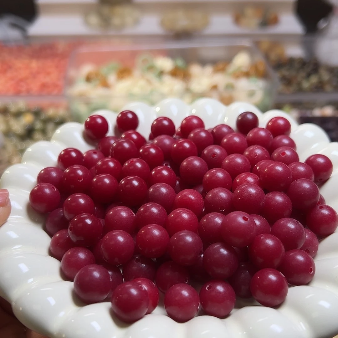 菩提根/象牙果吊坠卡12红圆120颗