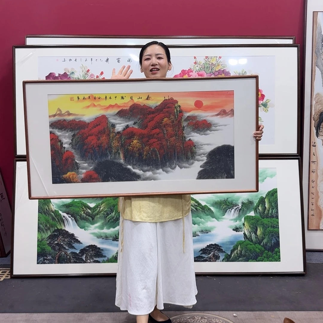 国画带框绘画120/60尺寸