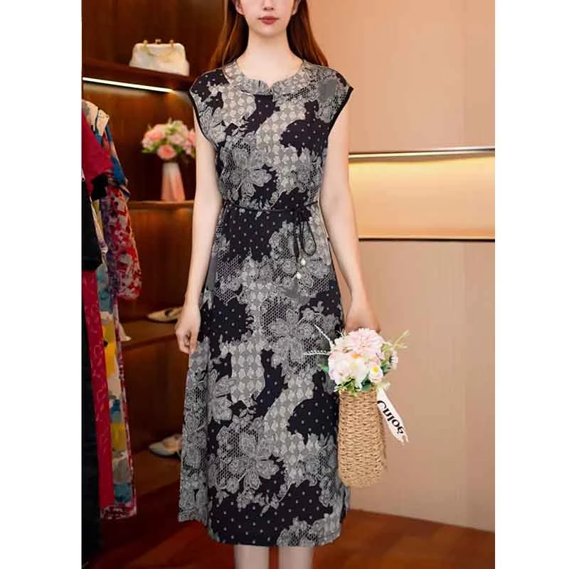 【轻奢时尚！草木深】新款显白遮肉连衣裙W