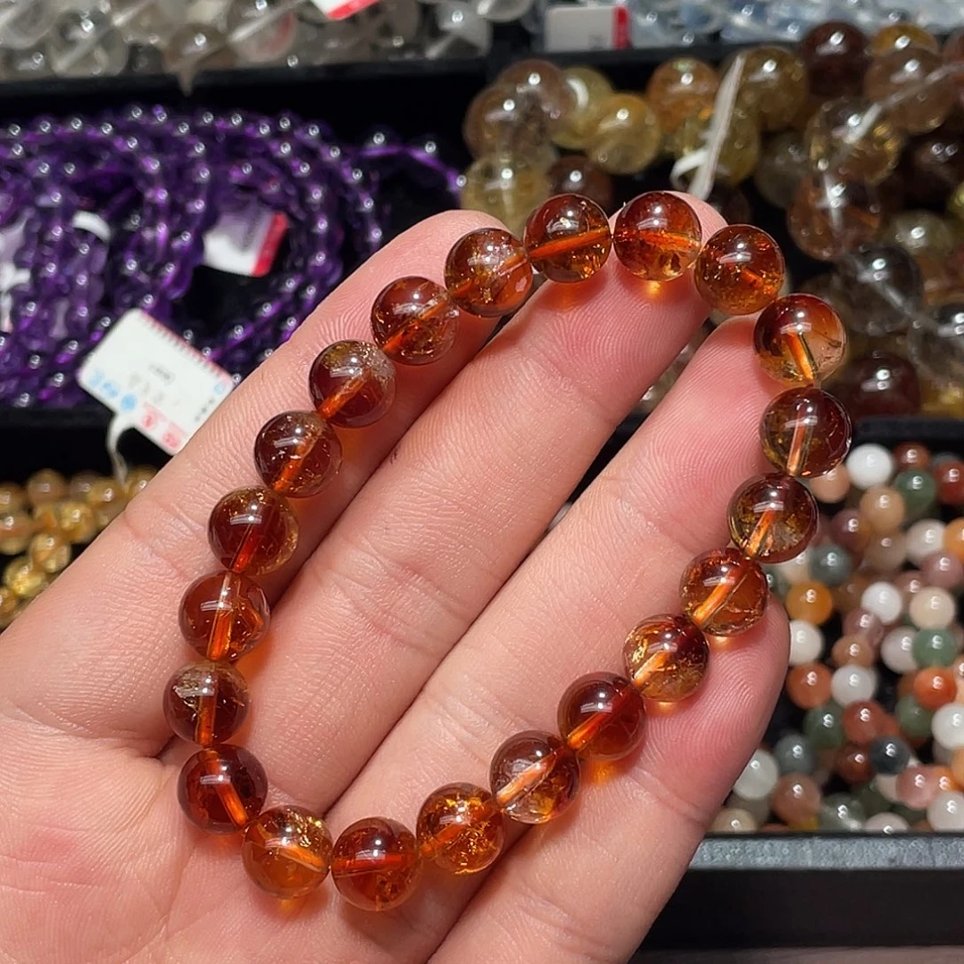 水晶手链未镶嵌金红体巴西暴力黄9.4